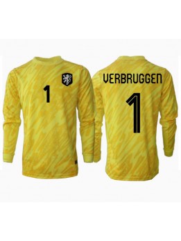 Billige Nederland Bart Verbruggen #1 Keeper Bortedrakt EM 2024 Langermet